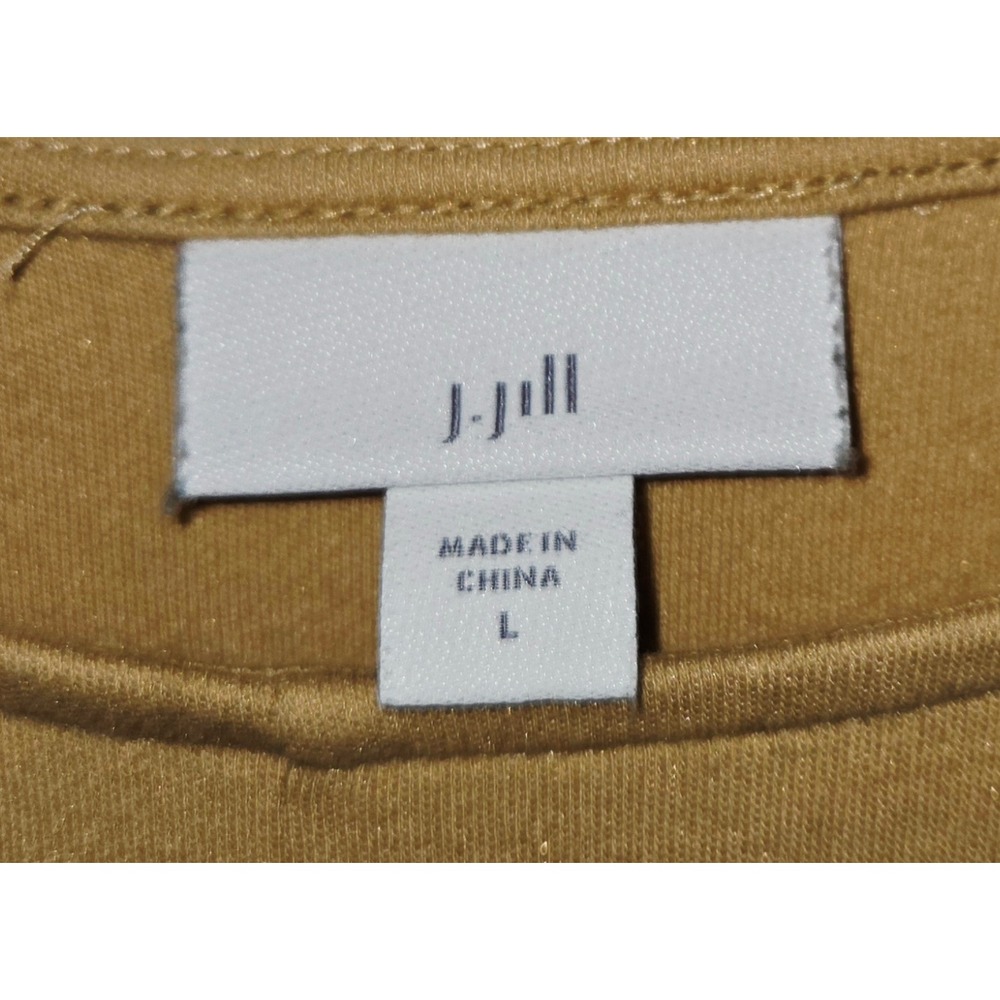 J Jill Womens L Top 3/4 Sleeve Knit Tie Front Pullover Blouse‎ Shirt